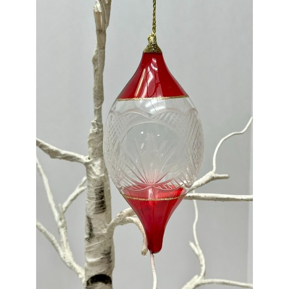 Marquis by Waterford Ruby Holiday Ornaments Set of 3 Cut Crystal Red Clear Glass - Picture 6 of 8